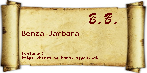 Benza Barbara névjegykártya
